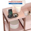 39" Dresser TV Stand with Power Outlet, 9 Fabric Drawer Dresser for Bedroom, Metal Frame, Drawer Storage Cabinet for Living Room Hallway, Pink - 4 of 4