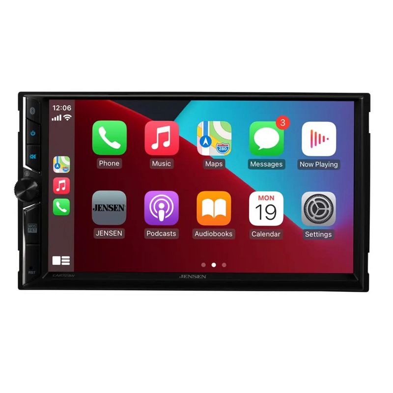 Jensen CAR723W 7" Touch Screen Digital Multimedia Receiver Wireless or Wired Apple CarPlay and Android Auto Compatible with 1 Pair JVC CS-DR6821 30..., 2 of 4