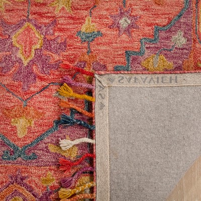 Aspen 7' x 7' Square Red Hand-Tufted Wool Area Rug
