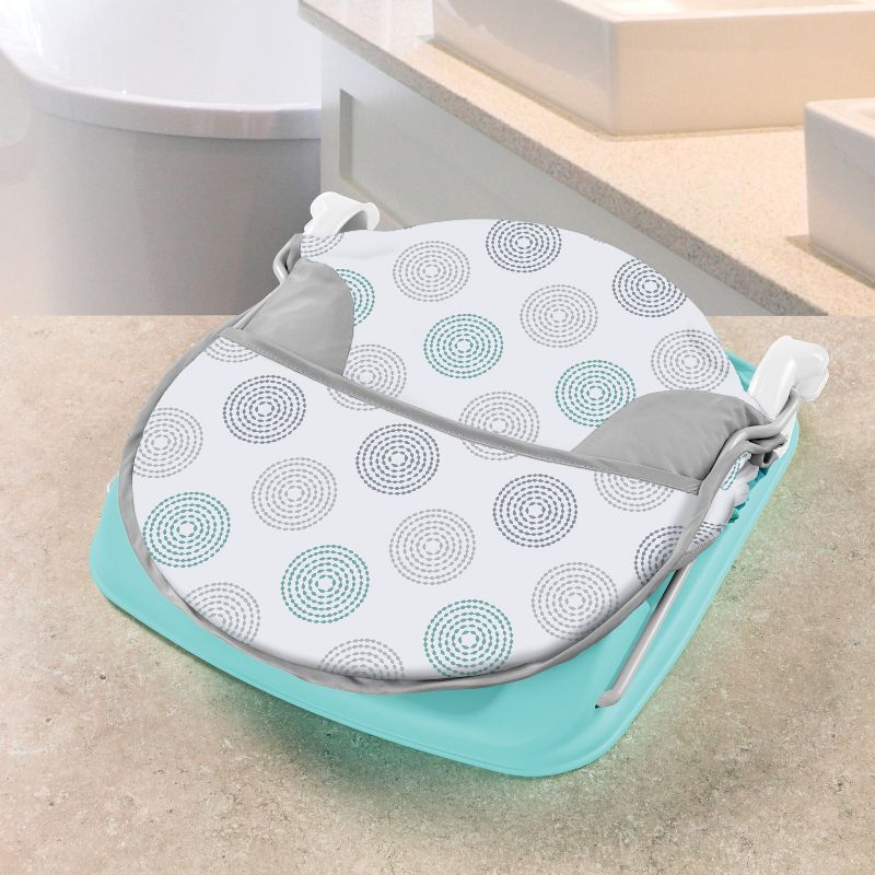 Summer Infant  Deluxe Baby Bather Dashed Dots Gray/Aqua, 5 of 6