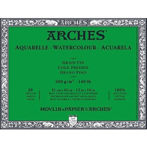 Arches Cold Press Watercolor Paper, 12 x 16 Inches, 140 lb, 20 Sheets - 1 of 1