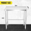 Stainless Steel Table, Heavy-Duty Metal Commercial Prep Table with Open Storage Racks for Restaurant Kitchens, Home, Hotels, Food Preparation - 2 of 4