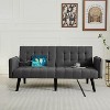 TYBOATLE 65" Convertible Faux Leather Futon Sofa Bed, Modern Upholstered Couch with USB, Folding Loveseat for Small Space, Apartment, Dorm, Office - 4 of 4