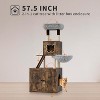 Litter Box Enclosure with Cat Tree Tower and Condo, Hidden Cat Washroom Furniture with Sisal Scratching Post & Soft Plush Perch - 3 of 4