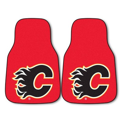 NHL Calgary Flames Carpet Car Mat Set - 2pc