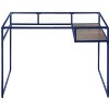 Gulches Glass Top Writing Desk - Blue/Red Finish, 5mm Clear Glass, Metal Sled Base, Open Wooden Shelf, 70lbs Top Weight Limit - 2 of 4