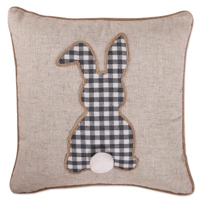 Photo 1 of 18x18 Indoor Easter Single Bunny Square Throw Pillow Off-White - Pillow Perfect