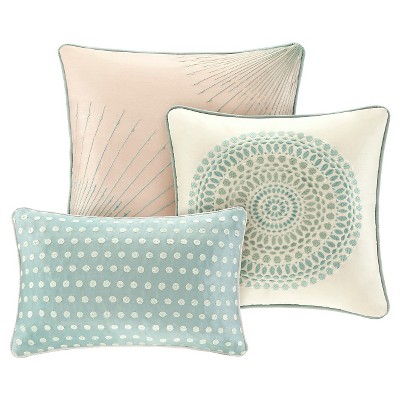 Madison Park Grant 7 Piece Jacquard Comforter Set - Blue (Queen): Luxury Seafoam Geometric Pattern, Includes Decorative Pillows & Bed Skirt — фото 2