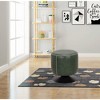 Chintaly,Round Vintage Upholstered Ottoman - 2 of 4