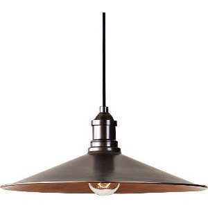 Uttermost Antique Copper Pendant Light 14" Wide Industrial Metal Shade Fixture for Dining Room House Bedroom Kitchen Island Home - 1 of 2