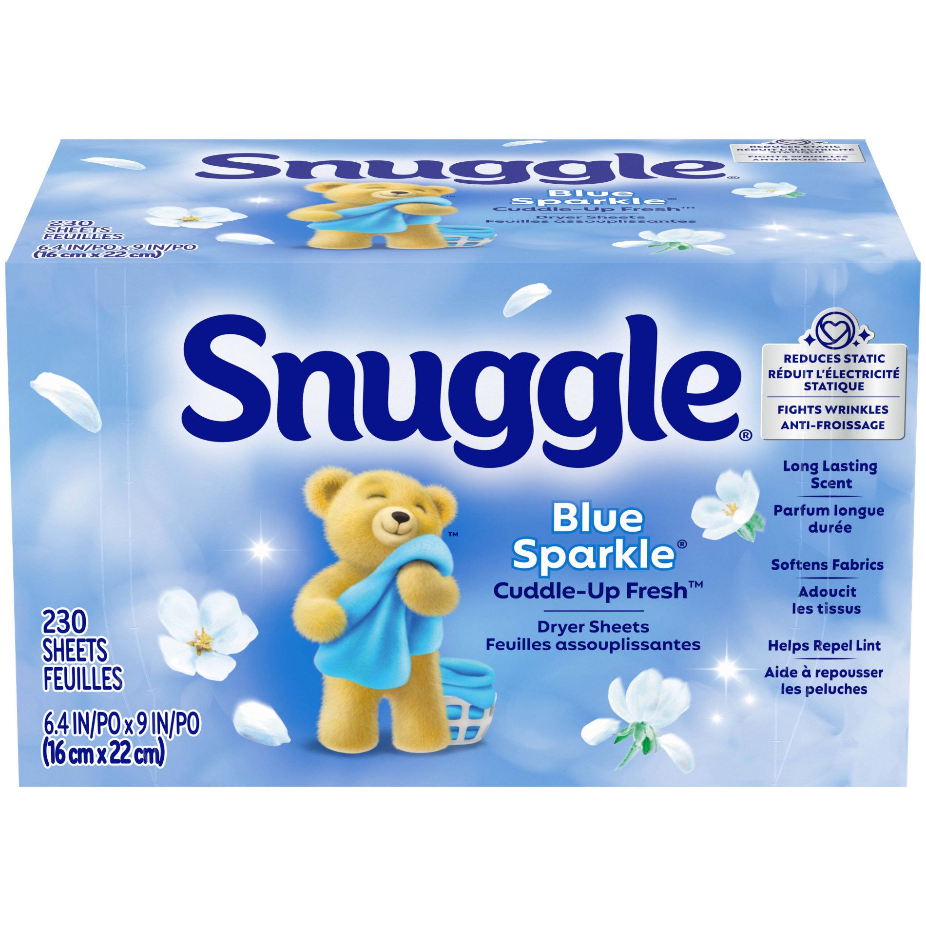 Snuggle Blue Sparkle Fresh Scent Dryer Sheets - 230ct