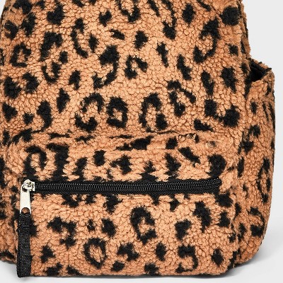 Girls&#39; Printed Leopard Fleece 10.725&#34; Mini Backpack - art class&#8482; Black_3