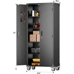 AOBABO 31.5 in. W x 72 in. H x 16.5 in. D Metal Rolling Garage Storage Cabinet Steel Freestanding Cabinet - 1 of 1