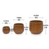 SEVOBAL Planters 3-Piece Modern Ceramic Glossy Flower Pots, Frost-Resistant with Drainage Holes for Indoor, Outdoor, Orange, 13.4"*13.4"*12.1" - 3 of 4