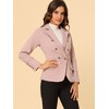 Allegra K Women's Regular Fit Casual Lapel Long Sleeve Denim Pockets Blazer - 4 of 4