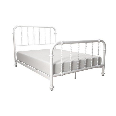 Full Emilia White Metal Bed, Target White Metal Bed Frame