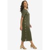 Jessica London Women's Plus Size Side Button Midi Dress - 4 of 4