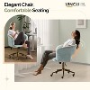 VINGLI Modern Curved Office & Vanity Desk Chair, Cute Upholstered Nail Chair with Wheels & 360° Swivel & Club & Tilting, Velvet Chenille, Mint Green - 3 of 4