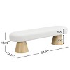 Modern Bouclé Upholstered Oval Dining Bench, Wood Leg Entryway Bench for Dining Room, Bedroom or Entryway – Cuddlewood - 4 of 4