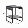 HDZNVF Modern Sleek Design End Table with Shelf Black Finish Metal Frame Concrete Gray - 4 of 4