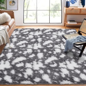 GustoWave Indoor Modern Abstract Rug for Hallways Living Room Patio Decor, Dark Grey - 1 of 4