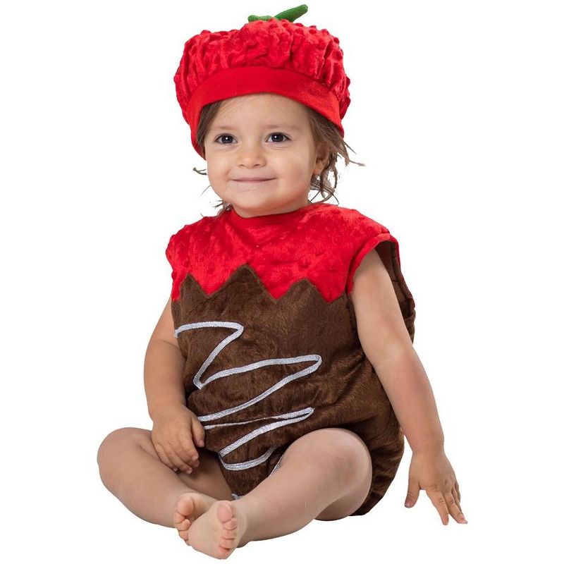 Dress Up America Chocolate Dipped Strawberry Costume for Babies, 3 of 4