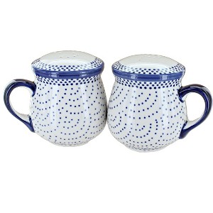 Blue Rose Polish Pottery S138 Manufaktura Salt & Pepper Shakers with Handles - 1 of 1