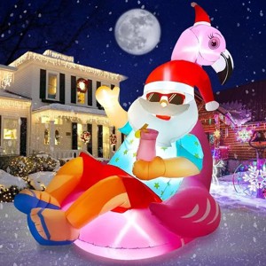 10FT Christmas Inflatables Outdoor Decorations, Giant Lying Gingerbread Inflatable with Built-in LED Lights Xmas Blow Up Yard Decoration - 1 of 4