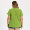 Women's Plus Size Textured Panel Front Crew Neck Raglan Sleeve Loose Casual Blouses - GRACE & GRANDEUR - 3 of 4