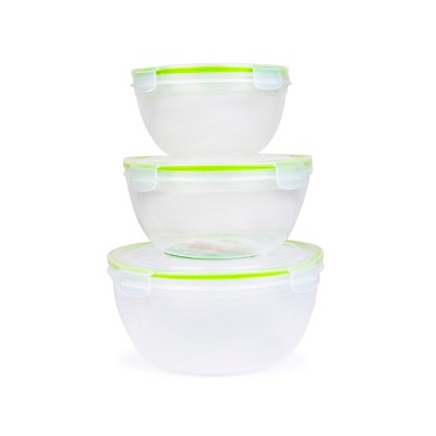 6-Piece Round Food Storage Container Set Click-and-Lock Containers w/Lids BPA-Free Microwave Freezer Dishwasher Safe