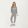 Anna-Kaci Lounge Women's 2-Piece Set Long Sleeve Pullover Top with Fuzzy Collar and Relaxed Fit Pants Pajama Set in Soft Knit Fabric - 2 of 4