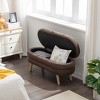 PAGED Storage Ottoman Bench Modern Shoe Bench with Wood Legs, Velvet Fabric End of Bed Table for Living Room, Bedroom, Entryway - 2 of 4