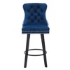 Okak Set of 2 Button Tufted Swivel Counter Height Bar Stools for Dining Rooms,Velvet  Upholstered Counter Bar Stools Without Arm - 3 of 4