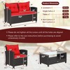 Costway 8 PCS Patio Rattan Furniture Set Glass Table Shelf Sofa Cushion Black/Red/Turquoise/Navy/Gray - 4 of 4