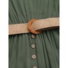 Women's High Waist Belted Midi Dress Button Front Slit Hem Sleeveless Round Neck - 3 of 4