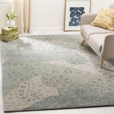 Multicolor Sage Hand-Tufted Wool Rectangular Area Rug, 6' x 9'