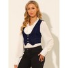 Allegra K Women's Vintage Button-Up Sleeveless Cropped Jean Waistcoat Vest - 4 of 4