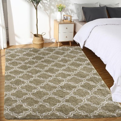 Shag Washable Area Rug, 7mm Modern Fluffy Plush Rug, Extra Soft Carpet, Non Slip, Non Shedding Rugs for Bedroom, Living Room, Nursery, Home Decor