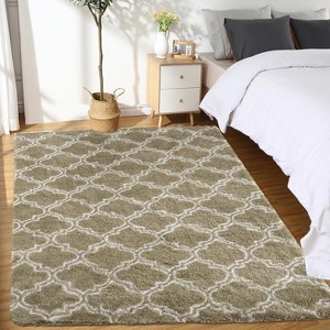 Shag Washable Area Rug, 7mm Modern Fluffy Plush Rug, Extra Soft Carpet, Non Slip, Non Shedding Rugs for Bedroom, Living Room, Nursery, Home Decor - 1 of 4