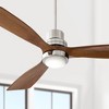 52" Casa Vieja Delta-Wing DC Rustic Farmhouse 3 Blade Indoor Ceiling Fan LED Light Remote Control Brushed Nickel Walnut Wood for Living Room Kitchen - 2 of 4