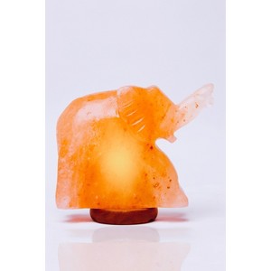 Elephant Salt Lamp Pink - Q&A Himalayan Salt: Hand-Carved, Therapeutic Glow, Wood Base - 1 of 3