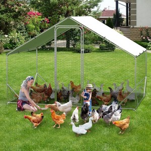Jojoka Spire-Roof Chicken Coop - Easy Setup Galvanized Steel Run with Anti-Ultraviolet Cover - 1 of 4