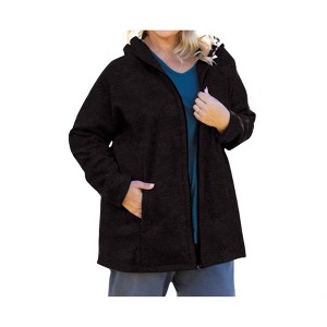 Women's Lyddie Hooded Zip Up Fleece Jacket - Plus Size - On The Plus Side - 1 of 3