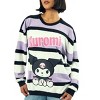 Kuromi Character Sitting Women's Purple & White Eyelash Sweater - 4 of 4