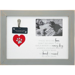 Pavilion Gift Company - Missed So Very Dear - 12" x 9" Pet Collar Memorial Frame (Holds 5" x 3.5" Photo) - Single Image Frames - 1 of 4