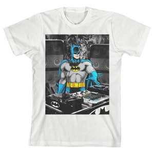 DJ Batman White Graphic Tee Toddler Boy to Youth Boy - 1 of 2