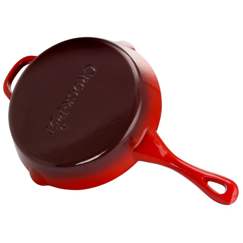 Crock Pot Artisan Enameled 10in Round Cast Iron Skillet in Scarlet Red, 5 of 7
