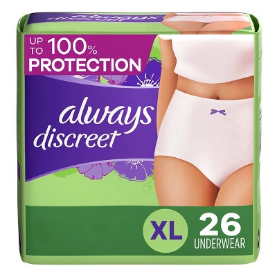 Always Discreet Incontinence & Postpartum Incontinence Underwear for Women - Maximum Protection - XL - 26ct