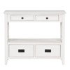 36 Inch Farmhouse Console Table, Farmhouse Entry Table with 4 Drawers, Solid Wood Sofa Table with Shelves - 2 of 4