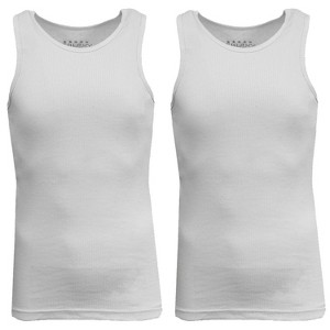 Galaxy By Harvic Men's Heavyweight Ribbed Tank Top-2 Pack - 1 of 4